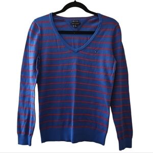 Tommy Hilfiger Pima Cotton Blend Sweater Pullover V-Neck